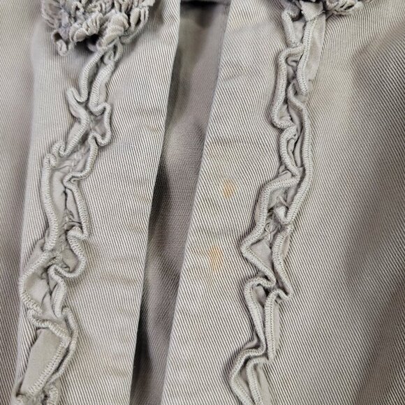J. Crew Tan Ruffle Trim Classic Twill Chino Women's Jacket | Size 8 - Picture 5 of 11